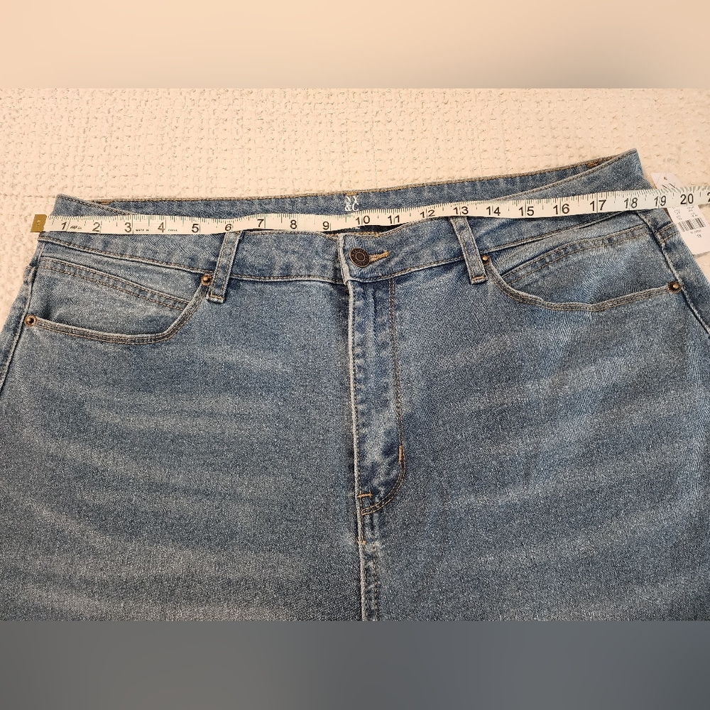 NY&Co Classic Blue Wide-Leg Women Jeans Snapaway Slit Size 18 Boho Grunge NWT - Picture 9 of 11